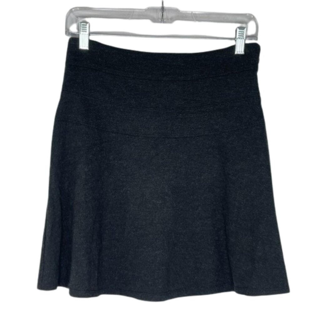 Athleta black ribbed print mini skirt athleisure tennis activewear size 4